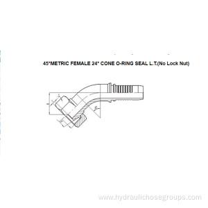 45° Metric O-Ring Female 24° Cone L.T. 20441-T